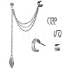 5 Pcs Alloy Cuff Earring Kits for Women WGFA45F-23-1