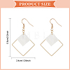 2 Pairs 2 Colors White Acrylic Rhombus Dangle Earrings EJEW-AN0001-85-2
