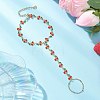 304 Stainless Steel Enamel Cherry Chain Bracelets BJEW-JB13002-1