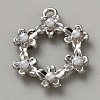 White Series Love Bow Alloy Acrylic Pendant PALLOY-WH0115-01P-01-2