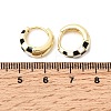 Tartan Pattern Brass Enamel Hoop Earrings for Women EJEW-G460-01G-5