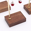 3Pcs 3 Sizes Metal L Shaped Dangle Earring Display Rack with Wooden Base PW-WG96331-01-3