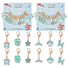 Alloy Enamel Dog & Whale Tail & Leaf & Sakura Flower & Clothes Pendant Locking Stitch Markers HJEW-AB00044-1