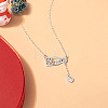 925 Sterling Silver Pave Clear Cubic Zirconia with Handmade Lampwork Snowflake Bottle Pendant Necklaces for Women FS-WGE52FE-01-1