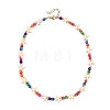 Ocean Dyed Round Natural Freshwater Shell & Synthetic Turquoise Starfish Beaded Necklaces for Women NJEW-JN06264-3