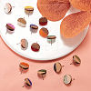 10Pairs 10 Colors Opaque Resin & Walnut Wood Stud Earring Findings MAK-CJ0001-11-5