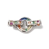 Rack Plating Brass Micro Pave Colorful Cubic Zirconia Fold Over Clasps KK-A222-01B-02P-1