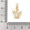 Brass Micro Pave Clear Cubic Zirconia Pendants KK-R219-33G-3