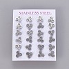 304 Stainless Steel Stud Earrings EJEW-F227-09P-3