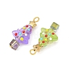 Handmade Bumpy Baking Paint Glass Pendants PALLOY-JF06038-2