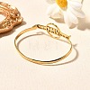 304 Stainless Steel Flat Round Link Bangles for Women BJEW-R014-01G-02-3