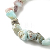 Natural Larimar Beads Stretch Bracelet for Kids BJEW-JB07031-06-4