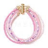 Glass Seed Beads Beaded Multi-Layer Bracelets for Women BJEW-JB12996-2