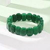 Dyed Natural White Jade Beaded Stretch Bracelets for Unisex G-K303-01K-03-2