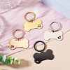 4Pcs 4 Styles Stainless Steel Keychains KEYC-TA0004-81A-4