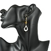 Shell Pearl and Natural Amber Dangle Earrings EJEW-JE07430-2