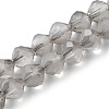 Electroplate Transparent Glass Beads Strands EGLA-I019-PL02-1
