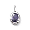 925 Sterling Silver Cubic Zirconia Oval Charms STER-S006-01S-F-1