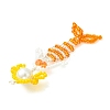 Copper Wire Wrapperd Glass Seed Beads Big Pendants PALLOY-MZ01442-02-2