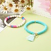 Handmade Polymer Clay Beads Stretch Bracelets Sets BJEW-JB06427-9