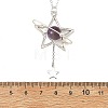 Natural Amethyst Alloy Star Pendant Necklaces for Women NJEW-TA00273-03-4