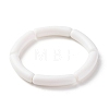 Opaque Chunky Acrylic Curved Tube Beads Stretch Bracelets Set for Women BJEW-JB07320-4