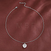 Valentine's Day Brass Pave Clear Cubic Zirconia Love Heart Pendant Necklaces for Women WG1BC9D-02-2