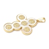 Brass Pave Natural White Shell Pendants KK-S522-01D-G-2
