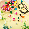 75Pcs 3 Styles Spray Painted Round Natural Schima Wood Beads WOOD-TAD0001-01-5