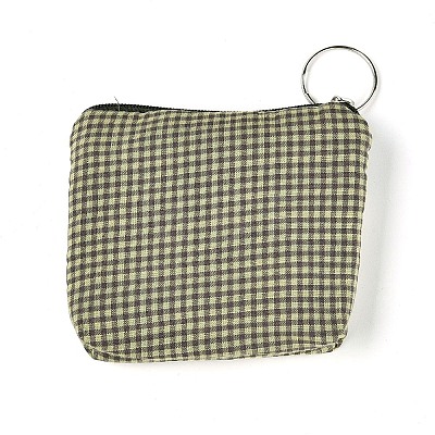 Plaid Pattern Cotton Cloth Wallets AJEW-N003-10-1