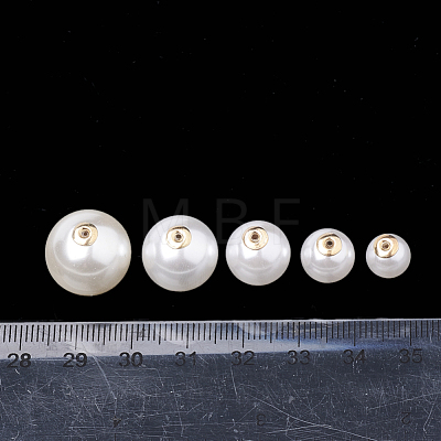 High Luster Eco-Friendly Plastic Imitation Pearl Ear Nuts MACR-S284-05A-1