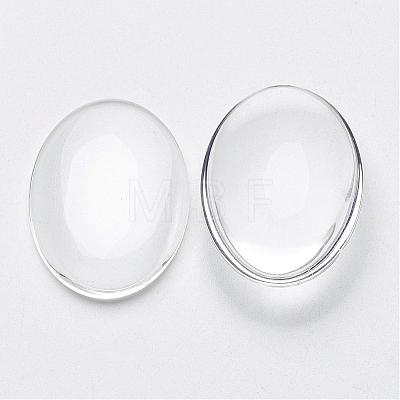 Transparent Oval Glass Cabochons X-GGLA-R022-30x20-1