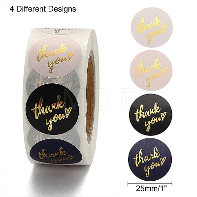 1 Inch Thank You Theme Self-Adhesive Paper Stickers X-DIY-K027-B03-1