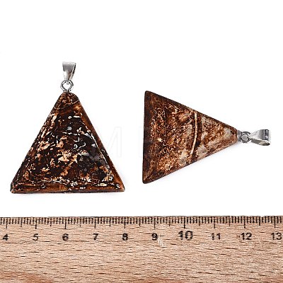 Natural Tree Bark Agate Pendants G-Q606-12-1
