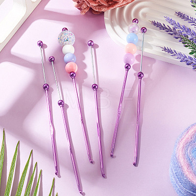 4Pcs DIY Alloy Beadable Crochet Hooks AJEW-TA0003-50B-1