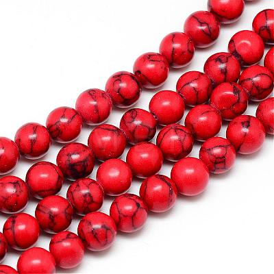 Dyed Synthetic Turquoise Bead Strands G-T053-10mm-03-1