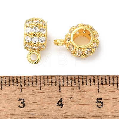 Column Brass Micro Pave Cubic Zirconia Tube Bails KK-C072-05F-G-1