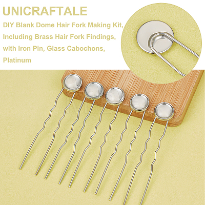 Unicraftale DIY Blank Dome Hair Fork Making Kit DIY-UN0050-40-1