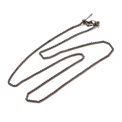 1.5mm Rack Plating Brass Wheat Chain Adjustable Slider Necklaces for Women Men MAK-L044-36B-1