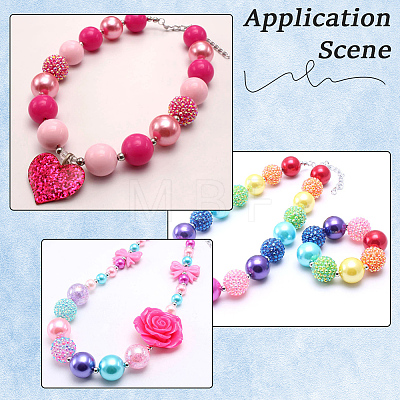 Round Resin Rhinestone & Acrylic & ABS Plastic Imitation Pearl Beads Findings Kits RESI-PA0001-42-1