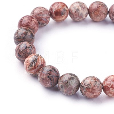 Natural Leopard Skin Jasper Beads Stretch Bracelets BJEW-F380-01-B12-1