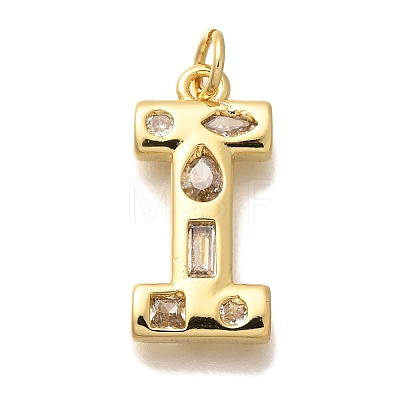 Brass Micro Pave Clear Cubic Zirconia Pendants KK-G521-01G-I-1