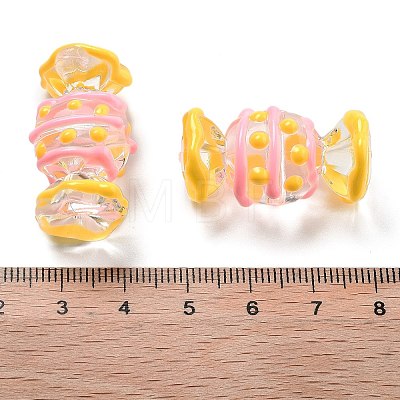 Transparent Acrylic Enamel Beads OACR-P027-01B-1