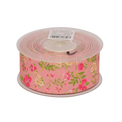 Floral Single-sided Printed Polyester Grosgrain Ribbons SRIB-A011-38mm-240877-1
