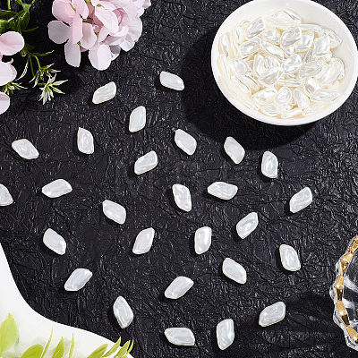 100Pcs ABS Plastic Imitation Pearl Beads OACR-LT0001-08-1