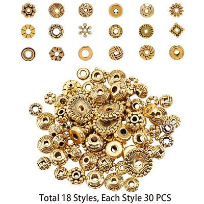 Tibetan Style Alloy Spacer Beads TIBEB-PH0004-21AG-1