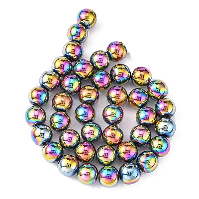 Non-magnetic Synthetic Hematite Beads Strands X-G-S096-10mm-5-1
