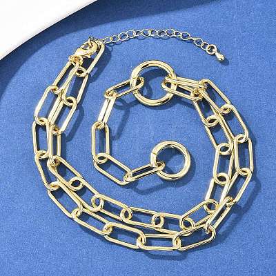 Brass Paperclip Chain Y Lariat Necklaces NJEW-H087-06E-G-1
