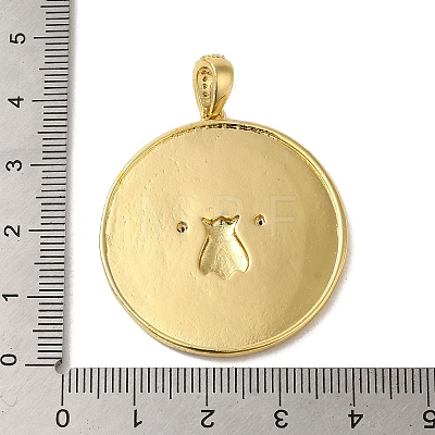 Brass Micro Pave Clear Cubic Zirconia with Enamel Pendants KK-R162-073A-G-1