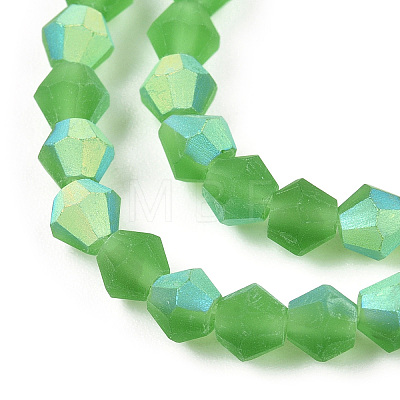 Imitate Austrian Crystal Bicone Frosted Glass Beads Strands GLAA-F029-TM3mm-A03-1